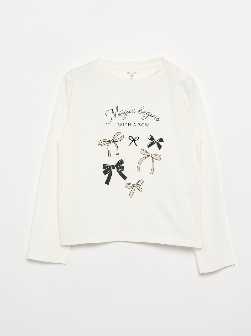 T-shirt estampado - coleção fácil de vestir Branco - Kiabi