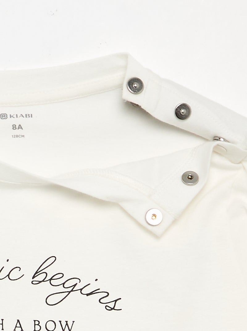 T-shirt estampado - coleção fácil de vestir Branco - Kiabi