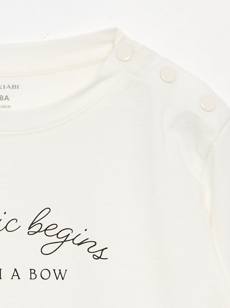 T-shirt estampado - coleção fácil de vestir Branco - Kiabi
