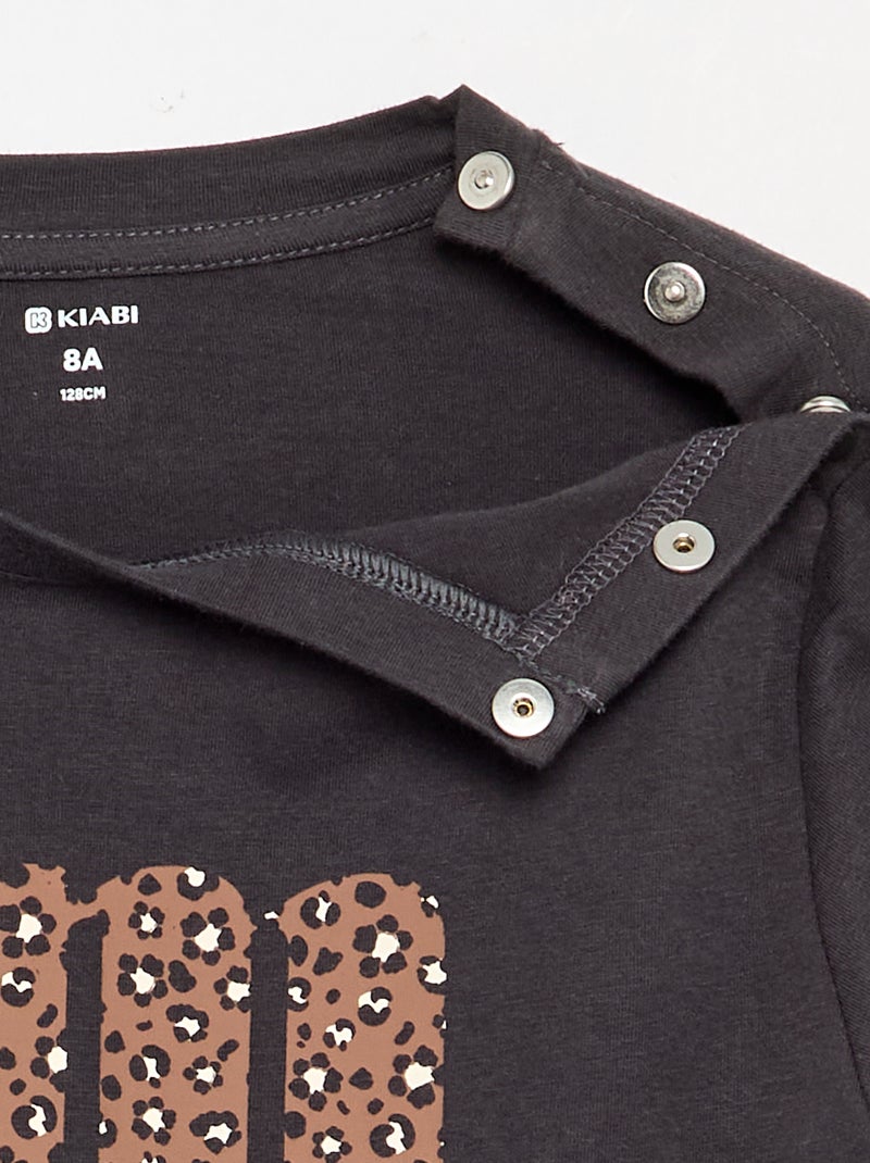 T-shirt estampado - coleção fácil de vestir Cinza - Kiabi