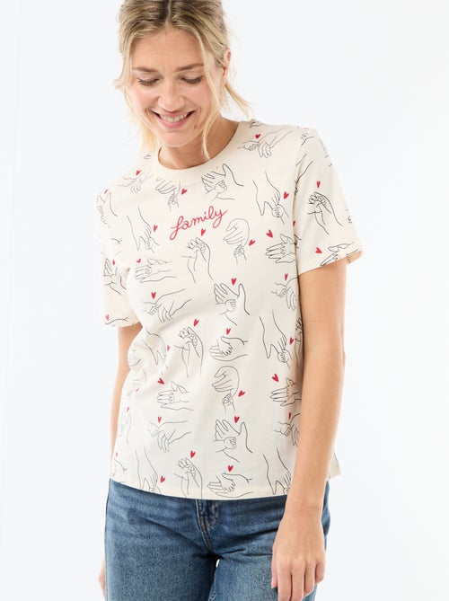 T-shirt estampado 'Agathe Sorlet x Kiabi' - Dia dos Namorados - Kiabi
