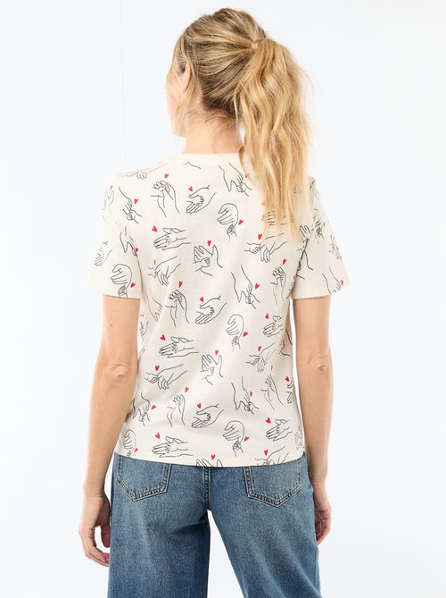 T-shirt estampado 'Agathe Sorlet x Kiabi' - Dia dos Namorados - Kiabi