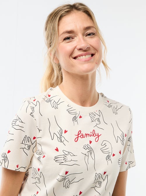 T-shirt estampado 'Agathe Sorlet x Kiabi' - Dia dos Namorados - Kiabi