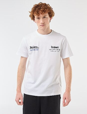 T-shirt estampado 'alpine' em algodão liso