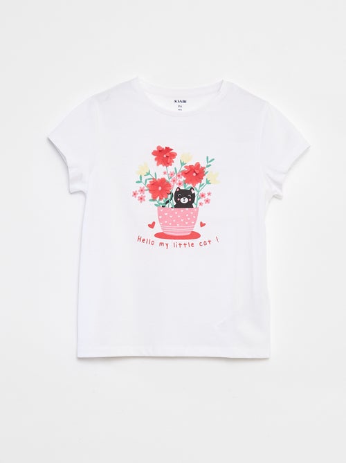 T-shirt estampado animado manga curta - Kiabi