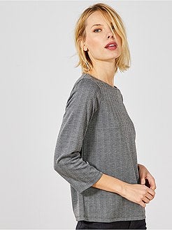 T-shirt estampado aos ziguezagues - Kiabi