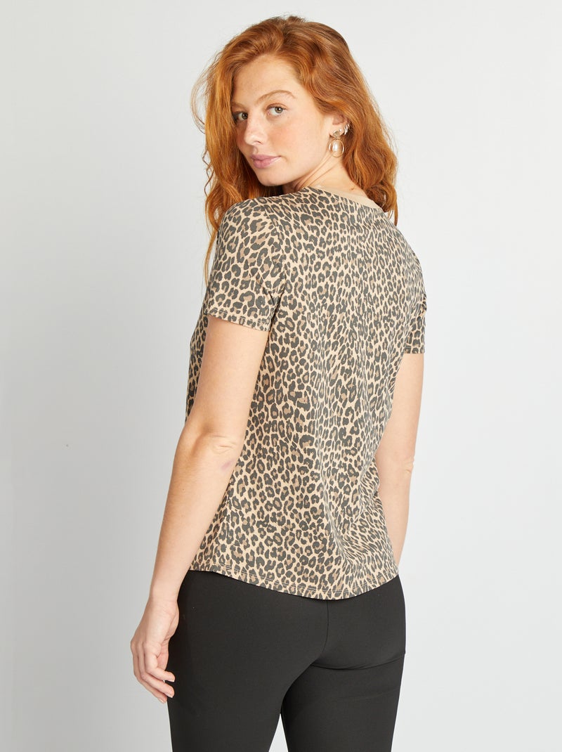 T-shirt estampado BEGE - Kiabi