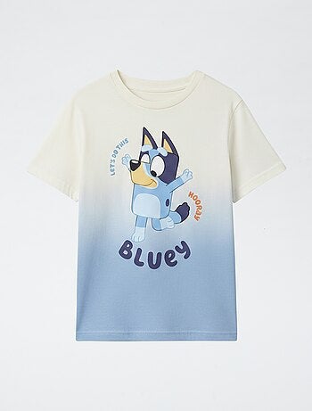 T-shirt estampado 'Bluey' estilo degradê em algodão
