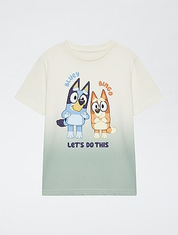 T-shirt estampado 'Bluey' estilo degradê em algodão