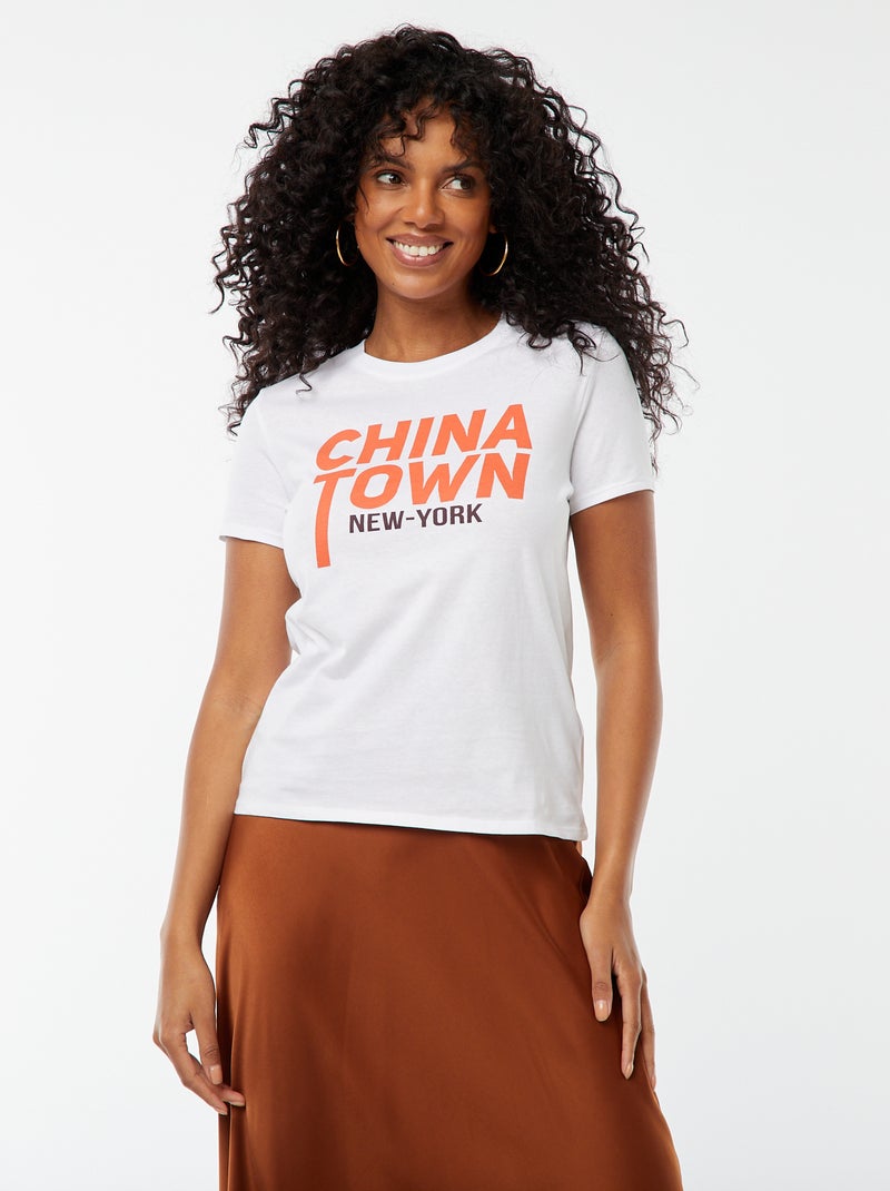 T-shirt estampado Branco - Kiabi