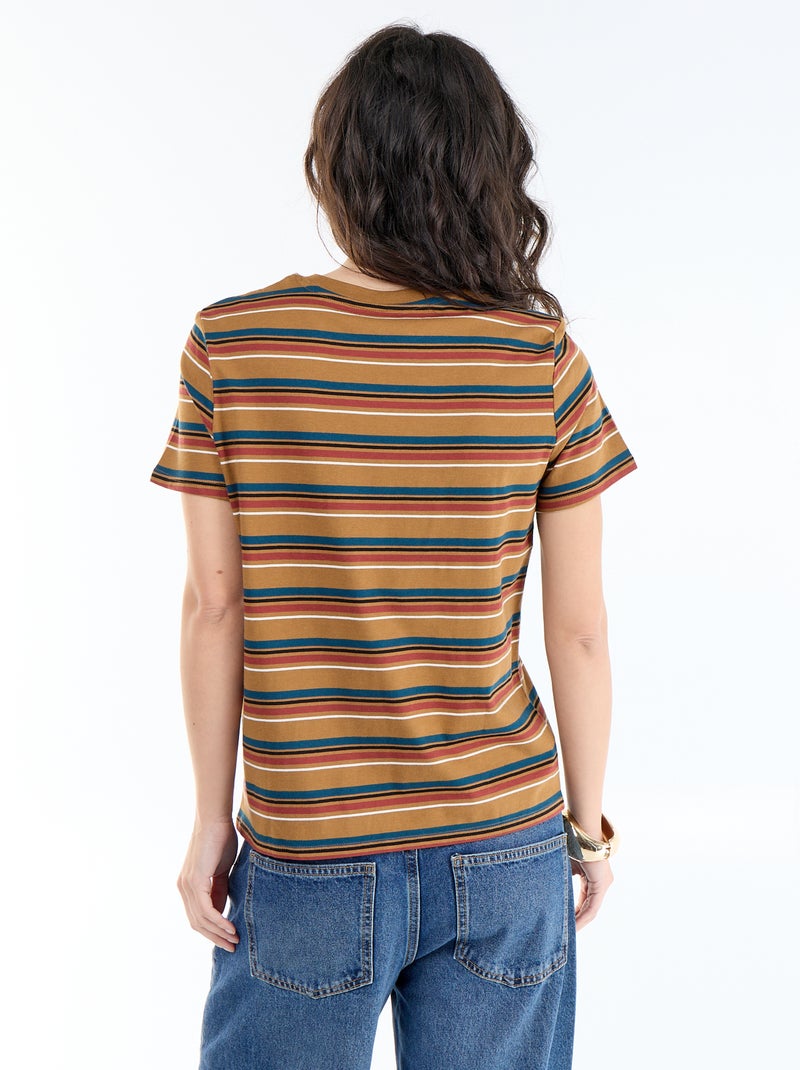 T-shirt estampado Castanho - Kiabi