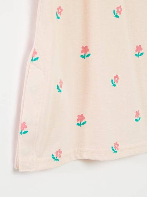 T-shirt estampado com abertura de molas no ombro - coleção fácil de vestir - Kiabi