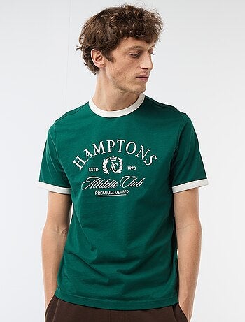 T-shirt estampado com debrum contrastante