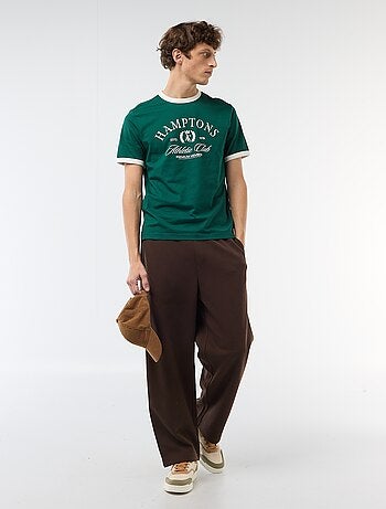 T-shirt estampado com debrum contrastante