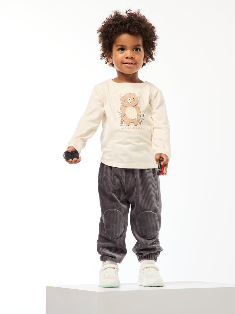 T-shirt estampado com desenho animado Branco - Kiabi