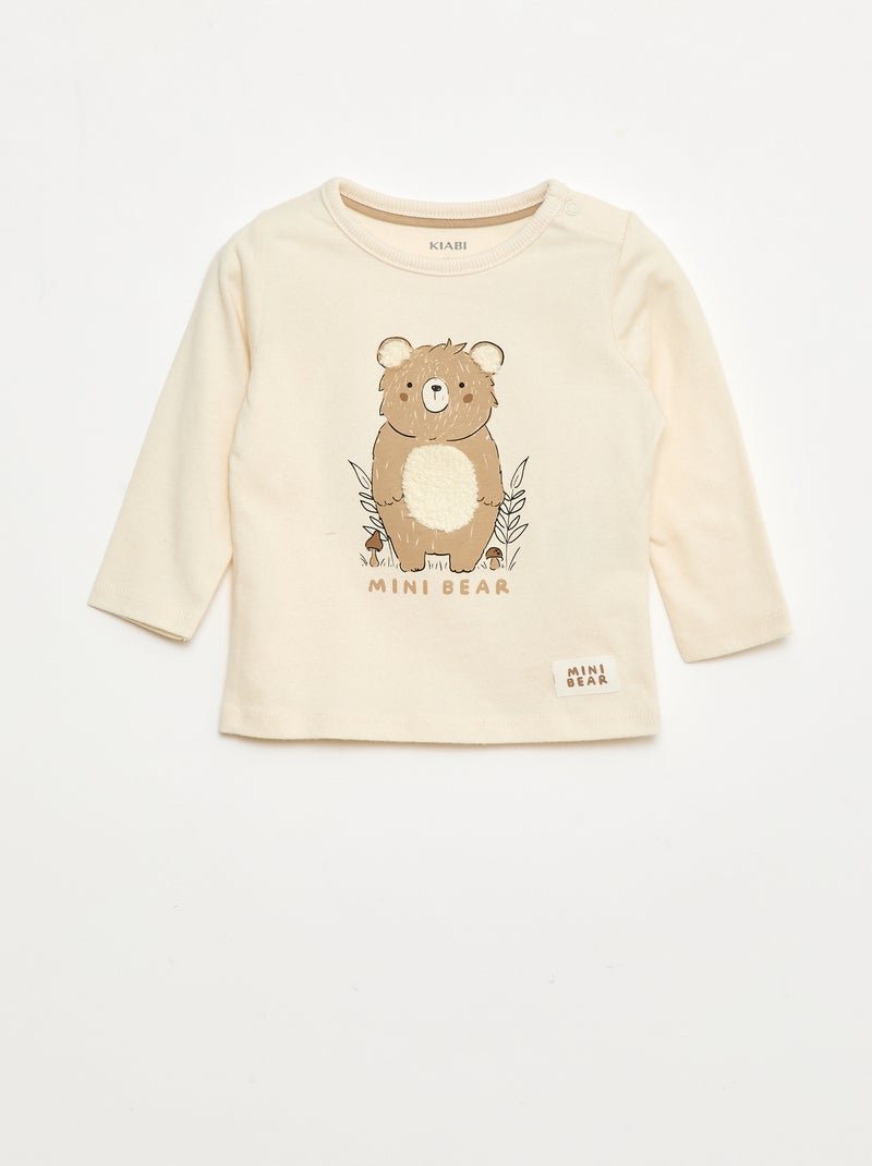 T-shirt estampado com desenho animado Branco - Kiabi