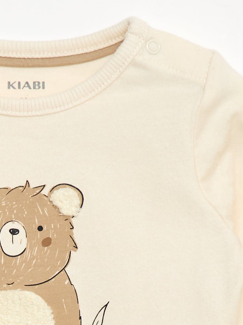 T-shirt estampado com desenho animado Branco - Kiabi