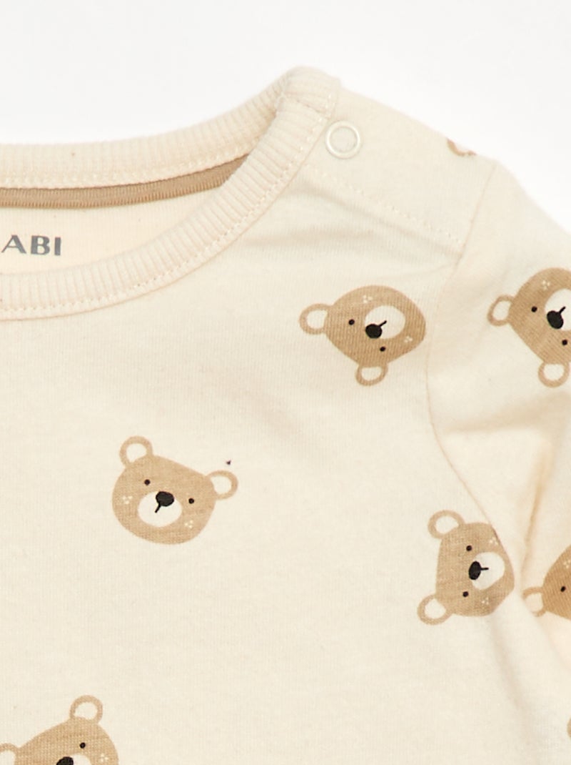 T-shirt estampado com desenho animado Branco - Kiabi