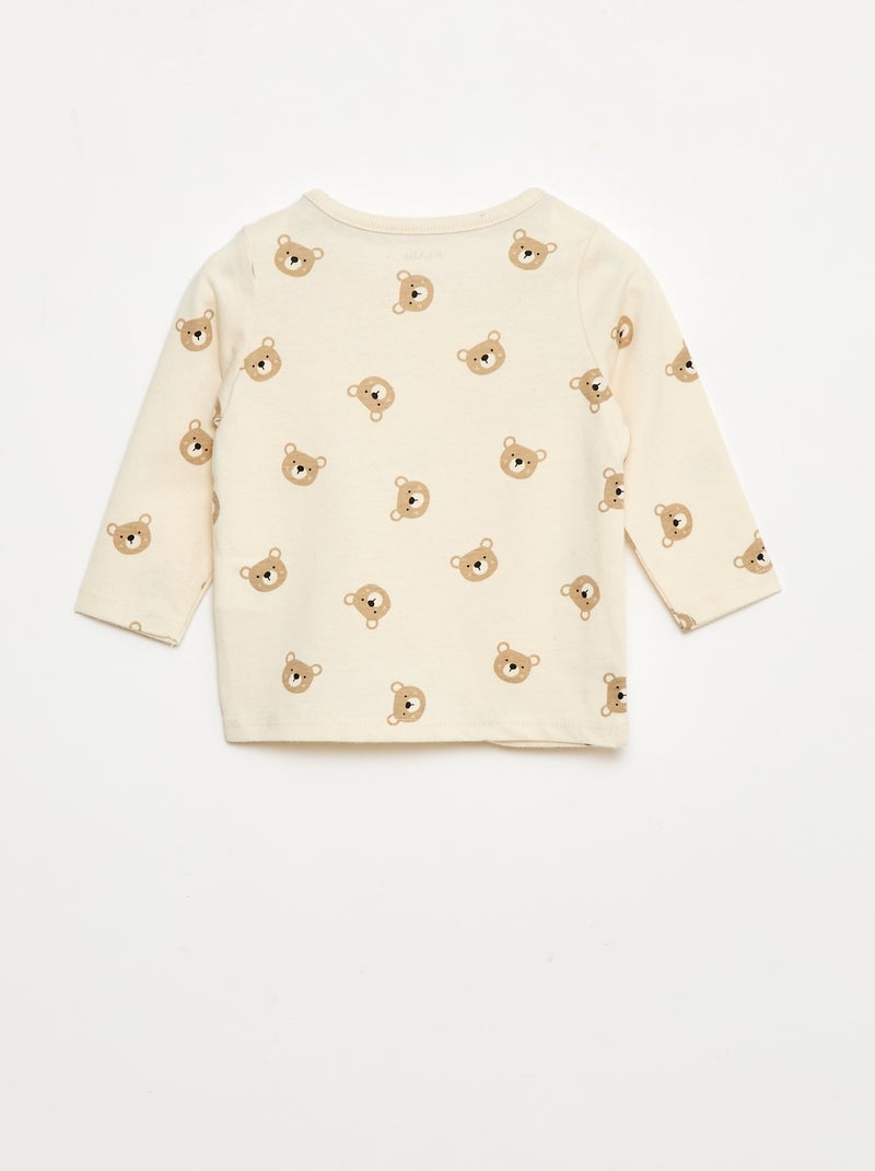 T-shirt estampado com desenho animado Branco - Kiabi