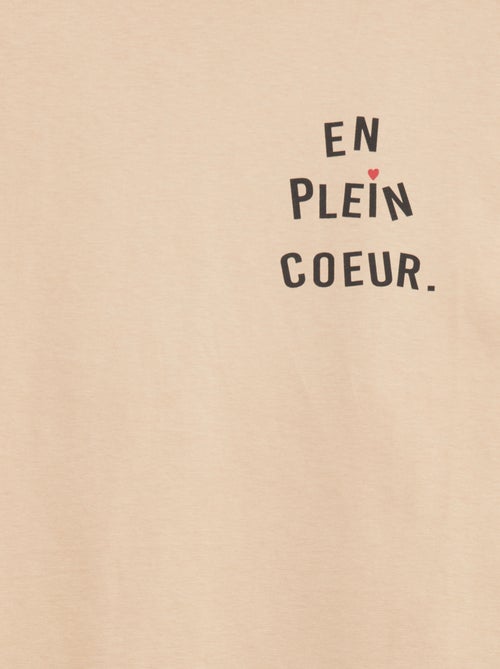 T-shirt estampado com mensagem - coleção fácil de vestir - Kiabi