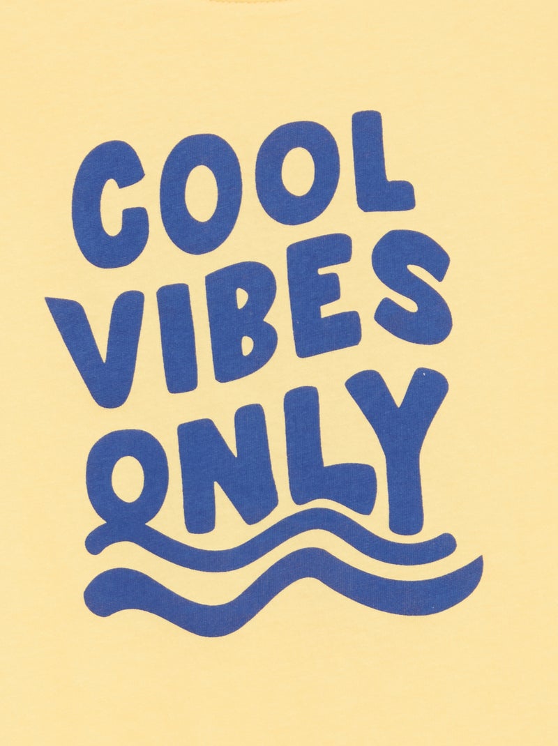 T-shirt estampado com mensagem Amarelo - Kiabi