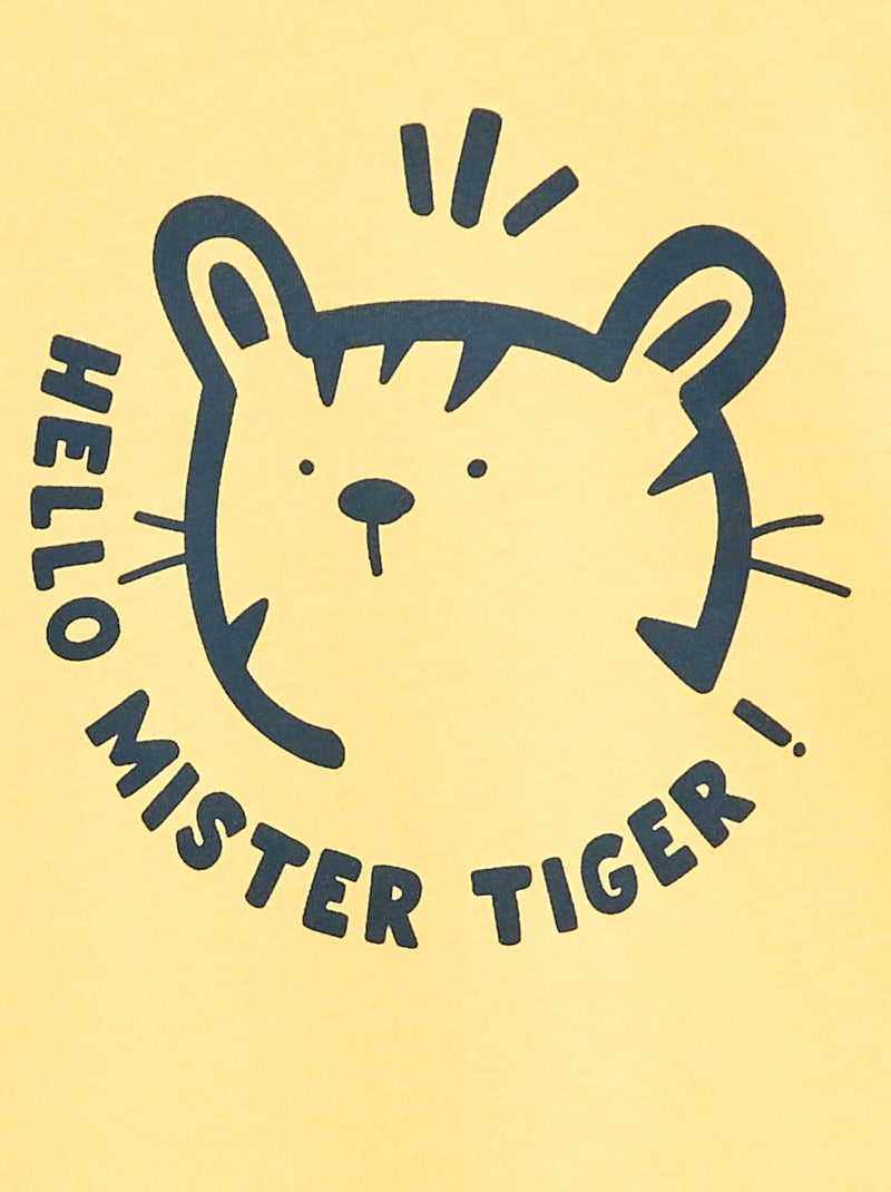 T-shirt estampado com mensagem Amarelo - Kiabi