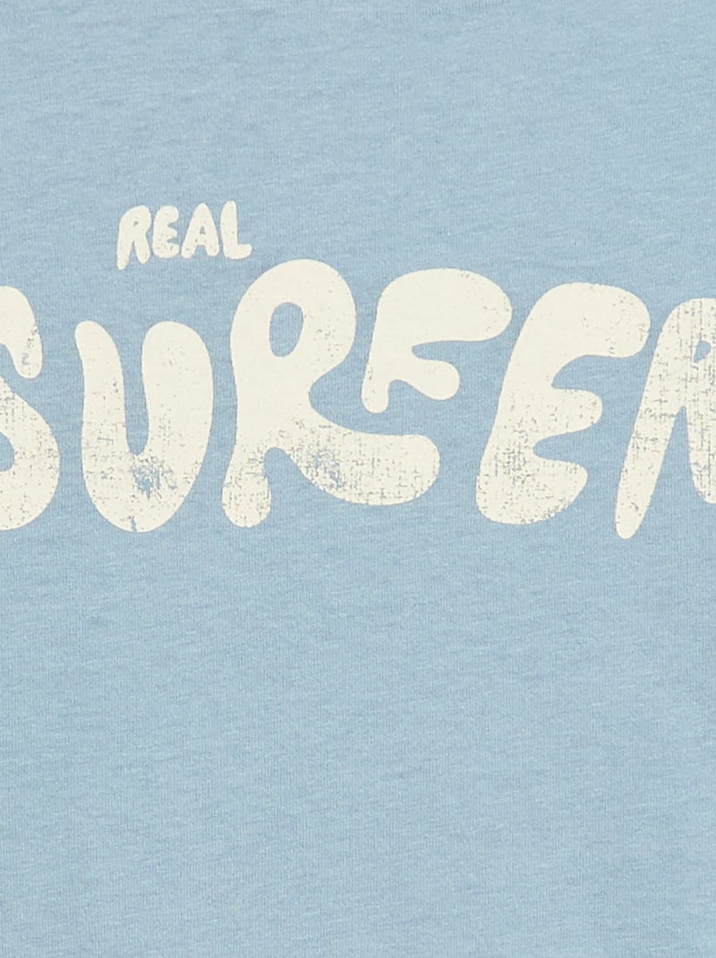 T-shirt estampado com mensagem Azul - Kiabi