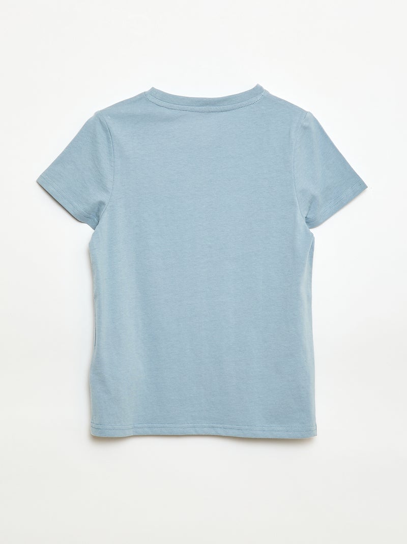 T-shirt estampado com mensagem Azul - Kiabi
