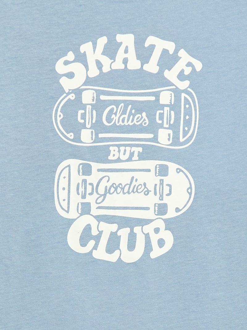 T-shirt estampado com mensagem Azul - Kiabi