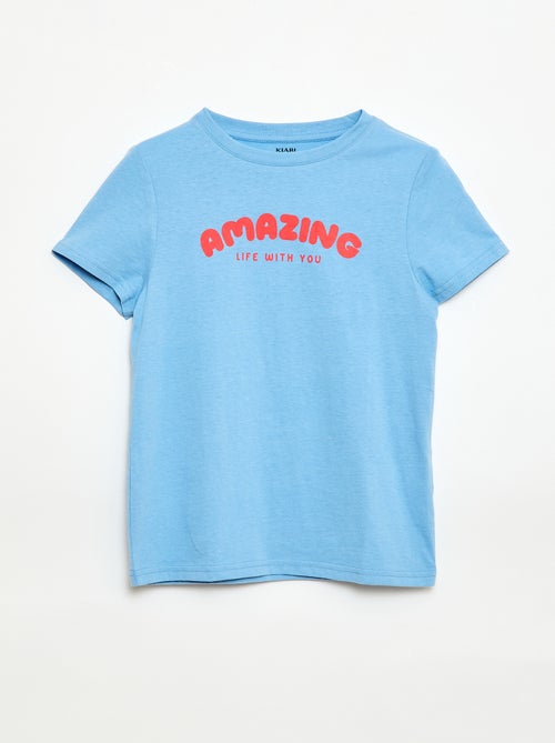 T-shirt estampado com mensagem - Kiabi