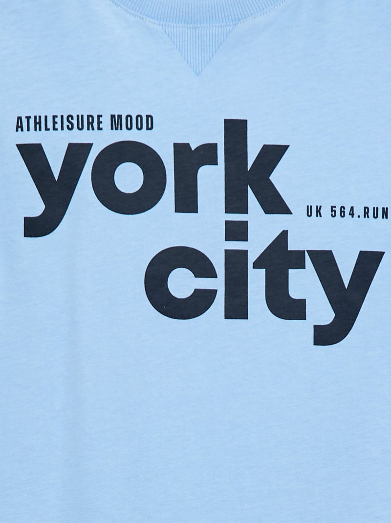 T-shirt estampado com mensagem Azul - Kiabi
