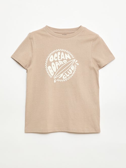 T-shirt estampado com mensagem - Kiabi