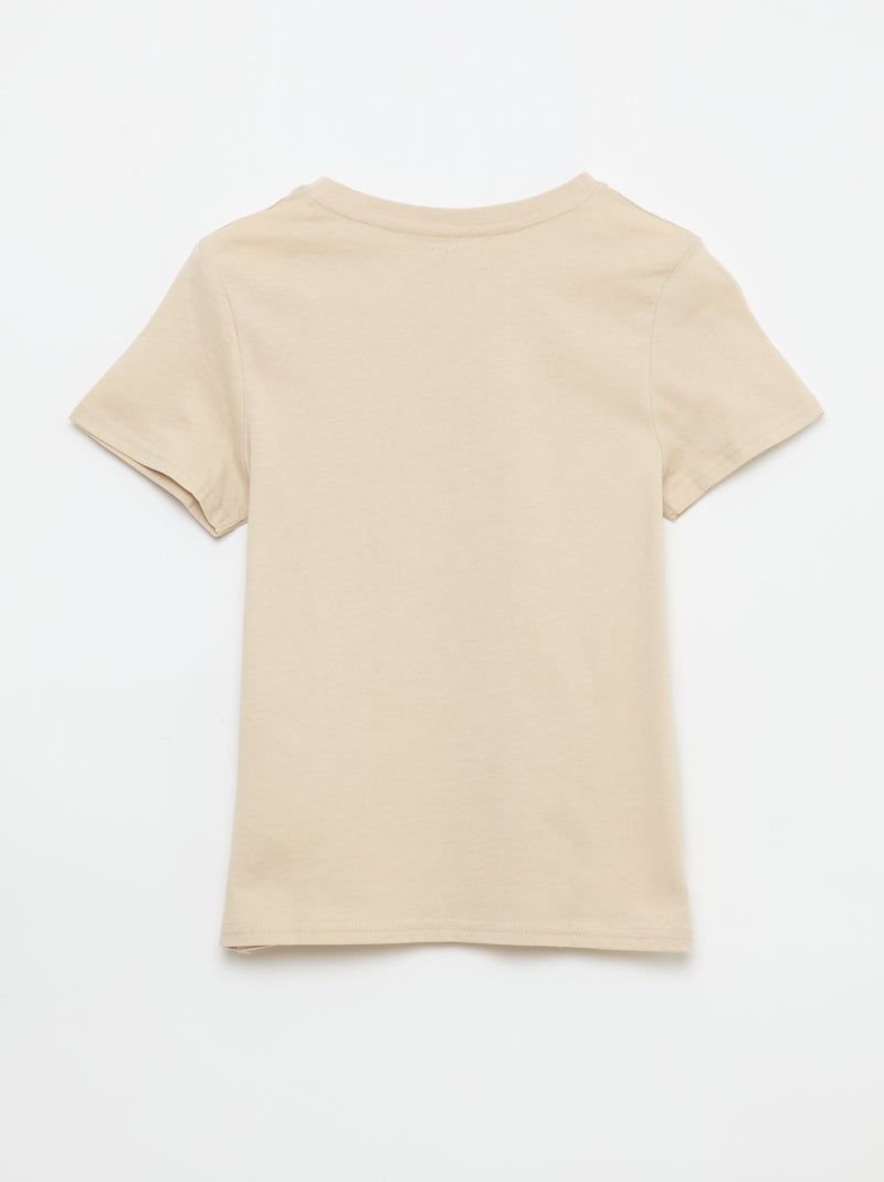 T-shirt estampado com mensagem Bege - Kiabi