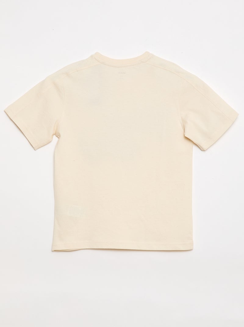 T-shirt estampado com mensagem Bege - Kiabi