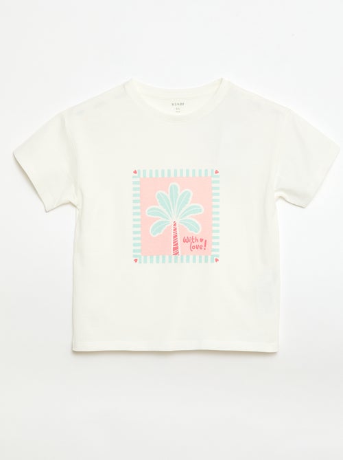 T-shirt estampado com mensagem - Kiabi