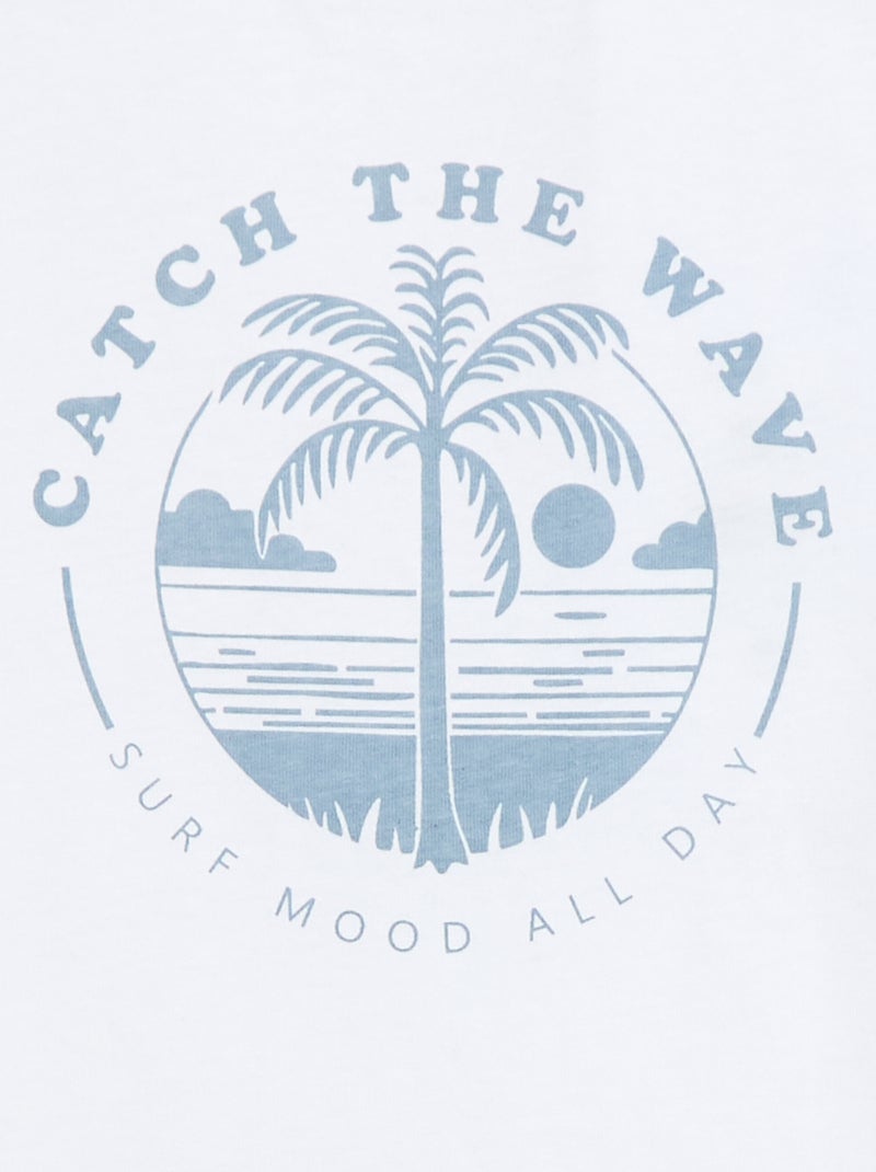 T-shirt estampado com mensagem Branco - Kiabi