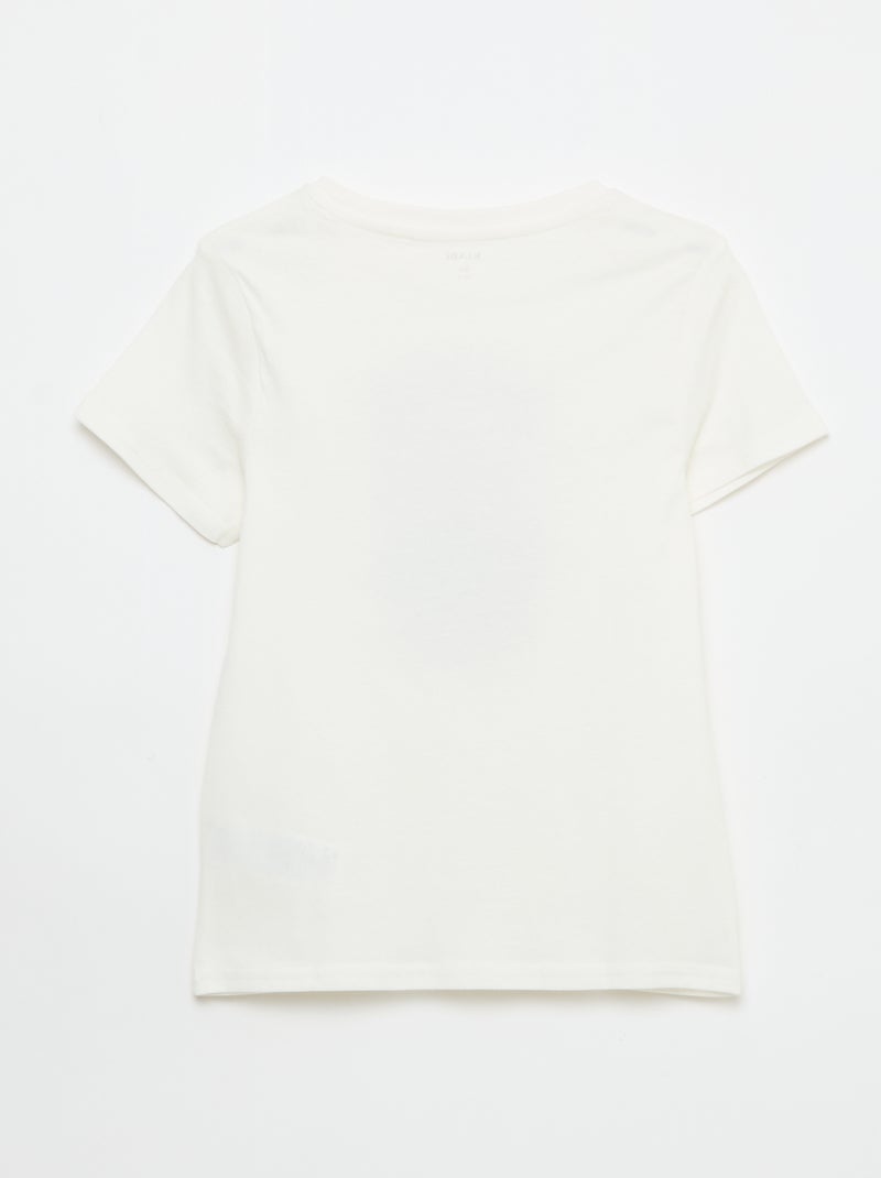 T-shirt estampado com mensagem Branco - Kiabi