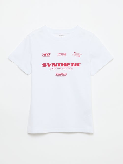 T-shirt estampado com mensagem - Kiabi