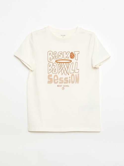 T-shirt estampado com mensagem - Kiabi