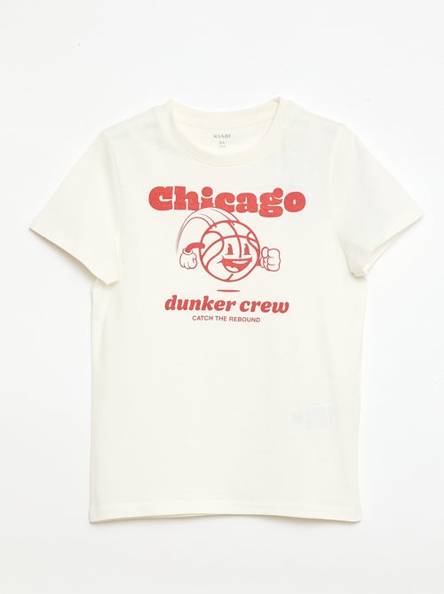 T-shirt estampado com mensagem - Kiabi