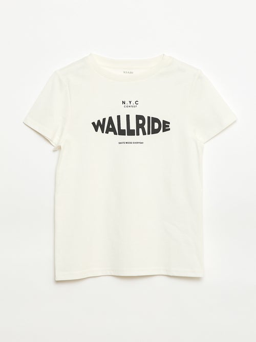 T-shirt estampado com mensagem - Kiabi