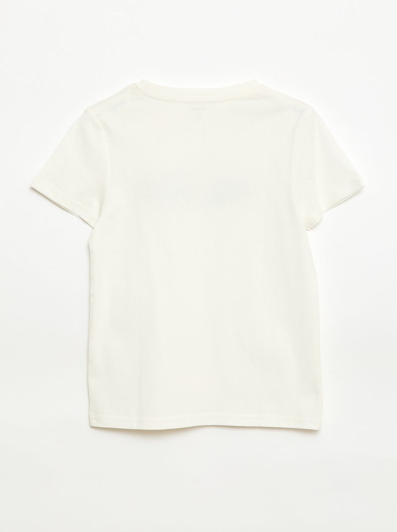 T-shirt estampado com mensagem Branco - Kiabi