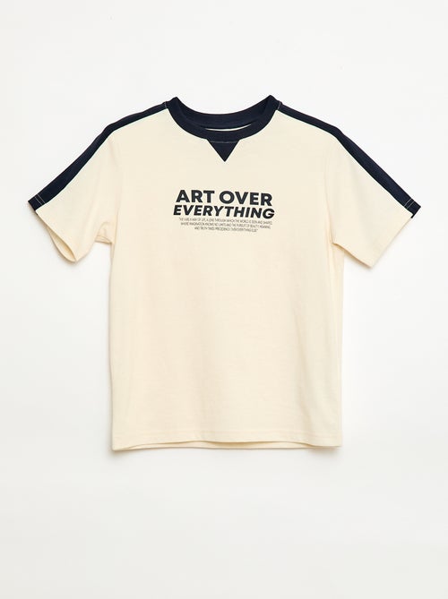 T-shirt estampado com mensagem - Kiabi