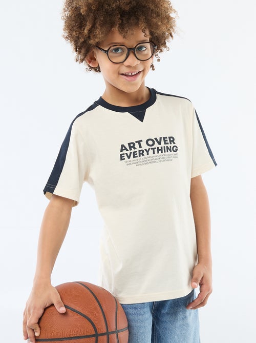 T-shirt estampado com mensagem - Kiabi