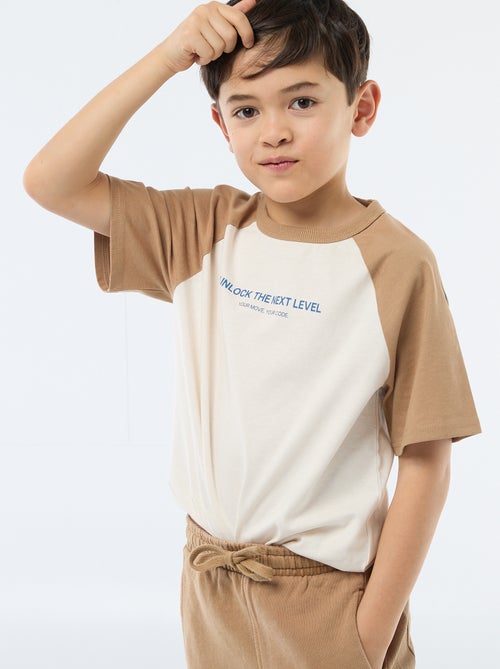 T-shirt estampado com mensagem - Kiabi