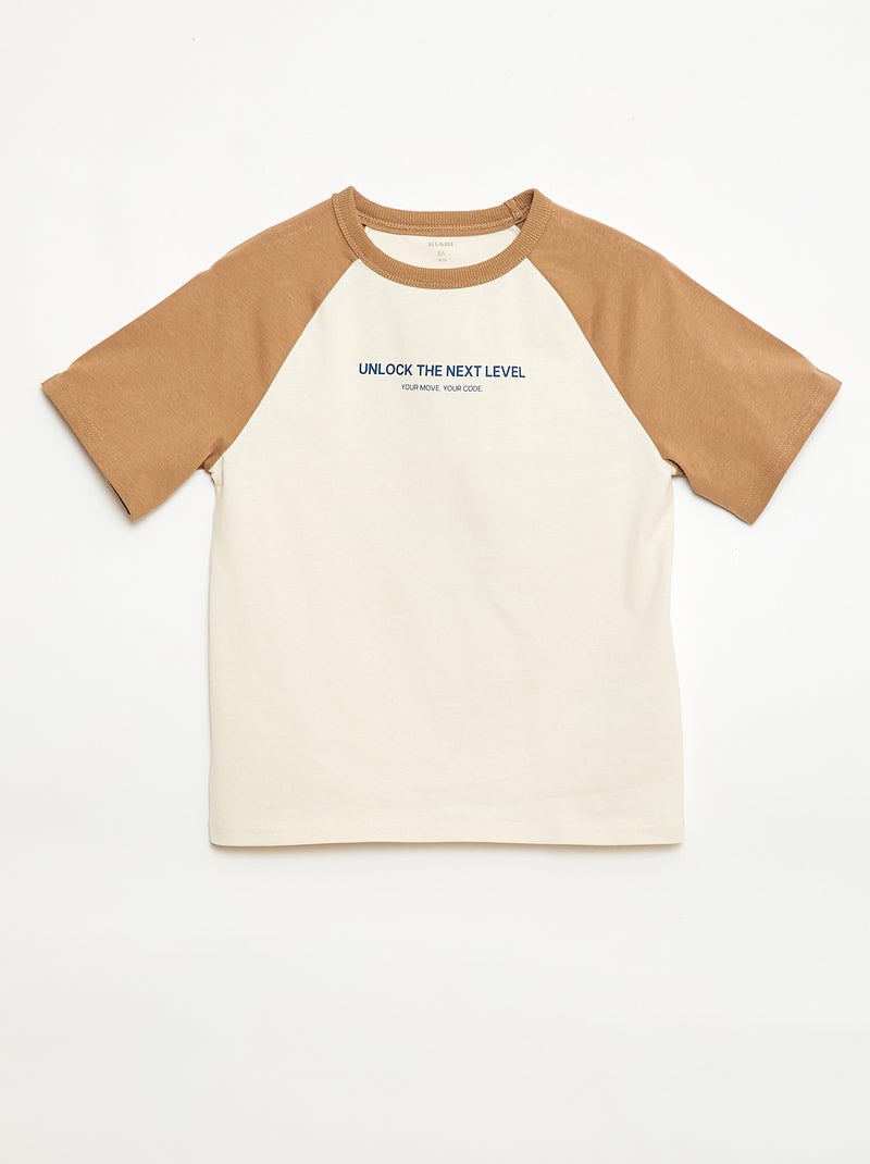 T-shirt estampado com mensagem Branco - Kiabi
