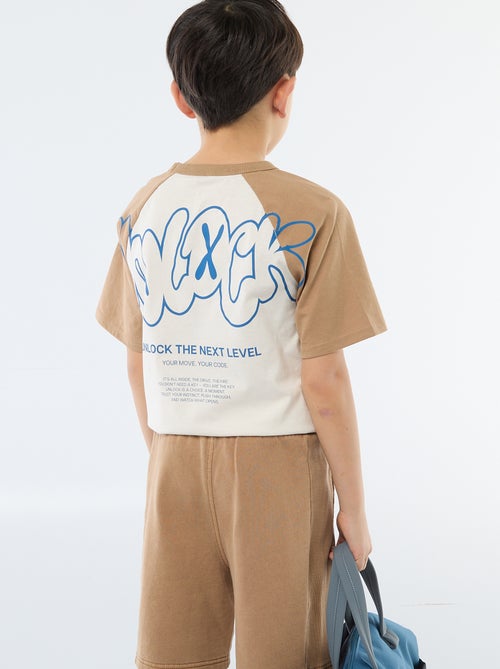 T-shirt estampado com mensagem - Kiabi