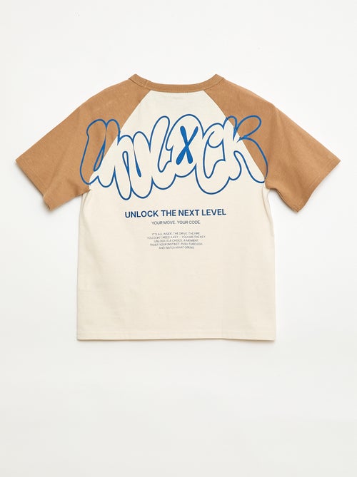 T-shirt estampado com mensagem - Kiabi