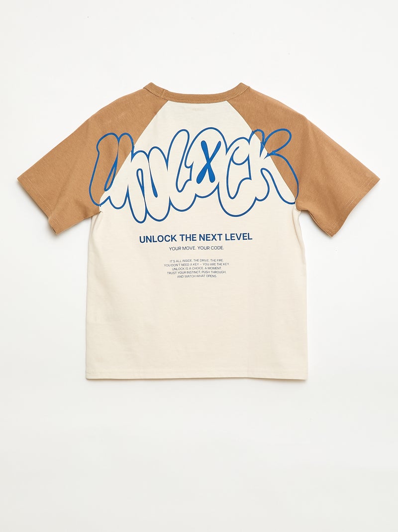 T-shirt estampado com mensagem Branco - Kiabi