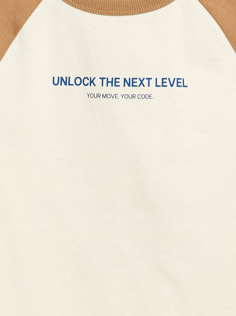 T-shirt estampado com mensagem Branco - Kiabi
